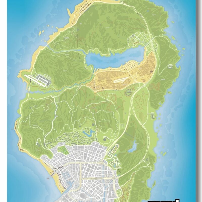 Grand Theft Auto 5 Los Santos County Map