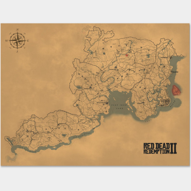 Red Dead Redemption 2 Map Poster