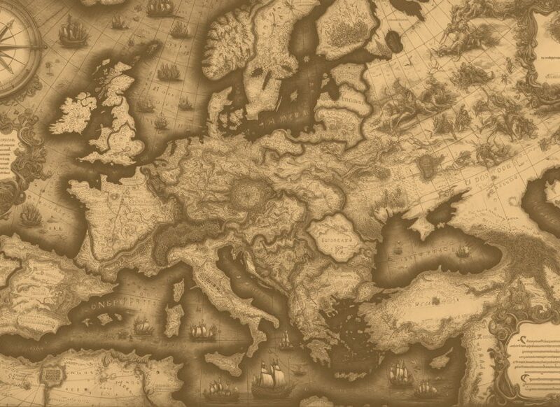 Renaissance Cartographer Europe Map Poster